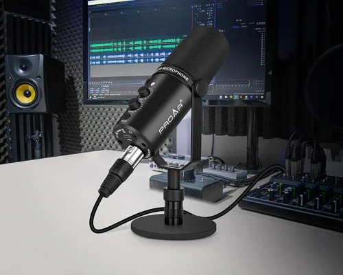 Vista 8 de Micrófono dinámico XLR/USB, micrófono de computadora de PC para podcasting, grabación vocal, transmisión en vivo, juegos, voz en off, kit