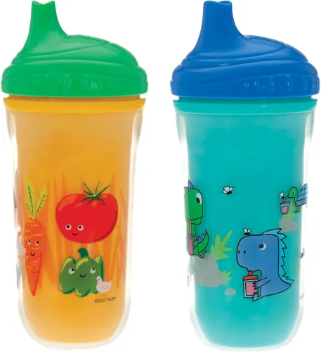 Vista 4 de Nuby No-Spill Insulated Hard Spout 9 oz Cup, Colors/Prints May Vary,2 Count (Pack of 1)