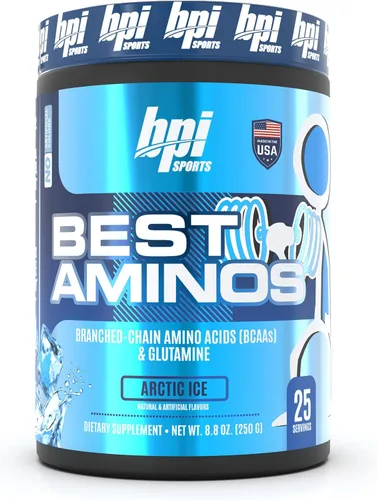 BPI Sports Best Aminos - BCAA Powder Post Workout & Glutamine Recovery Drink con aminoácidos de cadena ramificada para hidratación y recuperación,
