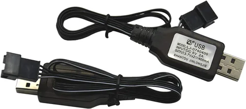 Vista 4 de Blomiky Paquete de 2 cables de cargador de batería de litio de 7.4 V/2 x 3.7 V 400 mA con enchufe SM-4P de 4 pines para versión antigua UDI001