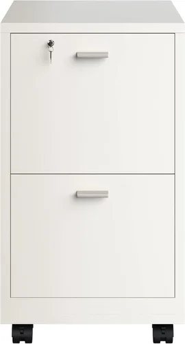 Vista 7 de Lavish Home File Cabinet - 2-Drawer Cabinet with Lock and Deep Drawer Storage - Rolling Filing Cabinet for Under The Desk, Home, or Office (White)