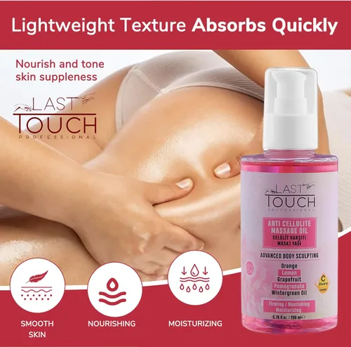 Vista 4 de Aceite de masaje anticelulítico para terapia de masaje, crema para la celulitis que aprieta la piel con complejo de vitamina C para mujeres