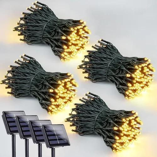 Vista 19 de 4th of July Decorations, Solar American Flag Lights Outdoor with 8 Modes, 18.8FT 25 USA Flags & 50 Red White and Blue LEDs Patriotic String Lights