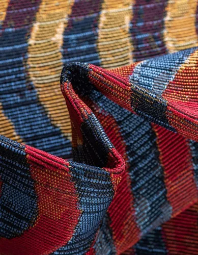 Vista 7 de Unique Loom Outdoor Modern Collection - Alfombra ondulada (2 pies x 3 pies 11 pulgadas, multicolor, beige)