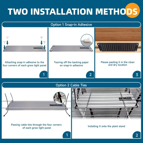 Vista 9 de Barrina T5 Grow Lights 1FT 4-Pack & Barrina Ultra-Thin Grow Light Panels 2-Pack, LED Grow Lights for Indoor Plants, Full Spectrum Grow Light for