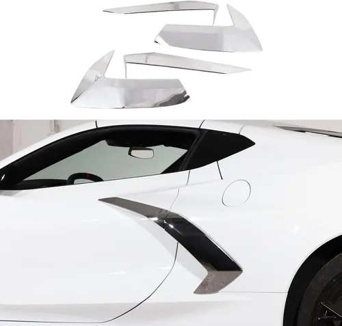 Vista 11 de Cubierta de salida de aire lateral de la carrocería exterior compatible con Chevrolet Corvette C8 2020-2024, cubierta de moldura de puerta