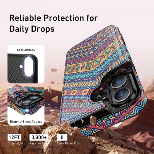 Vista 502 de LETO para iPhone 15 Pro Funda tipo cartera - Tapa tipo folio con patada - Diseños de moda - Tarjetero - Funda protectora para mujeres y niñas - 6.1