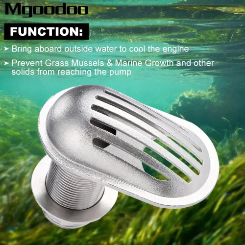 Vista 4 de Mgoodoo 1 colador de entrada de barco marino de acero inoxidable 316 a través del casco de entrada de 1 pulgada