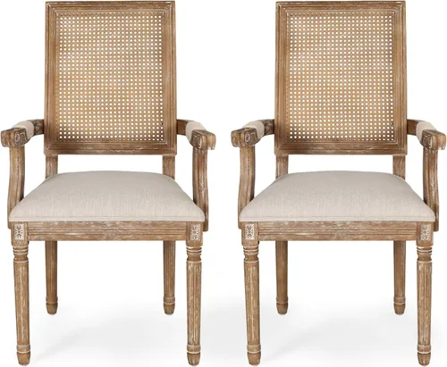 Christopher Knight Home JUEGOS DE SILLAS DE COMEDOR MARÍA, Madera, Beige + Natural