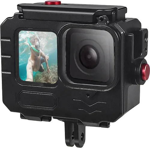 Vista 8 de Funda impermeable para GoPro Hero 13 12 11 10 9 accesorios, SRUIM Subacuático Buceo 50M/164FT Carcasa protectora para Go Pro Hero12 Cámara de acción
