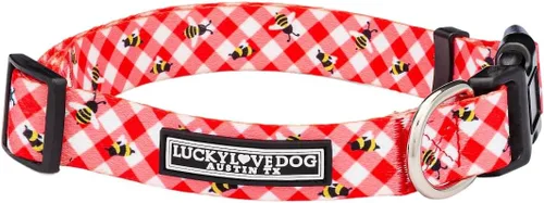 Lucky Love Dog - Collar de perro ajustable con hebilla de fácil clic para pequeños a grandes, duradero y cómodo para perros machos y hembras, collar