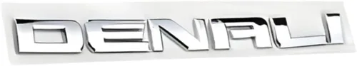 Vista 2 de Denali - Emblema de placa de identificación HD para modelos GMC Yukon y Sierra 2007-2020, emblema de repuesto original, acabado cromado