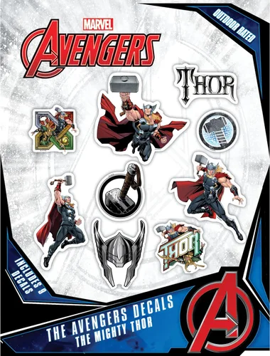 Vista 8 de Marvel Thor - Juego de 3 calcomanías de vinilo para exteriores, para automóvil, laptop, computadora, botella de agua, calcomanías de Marvel