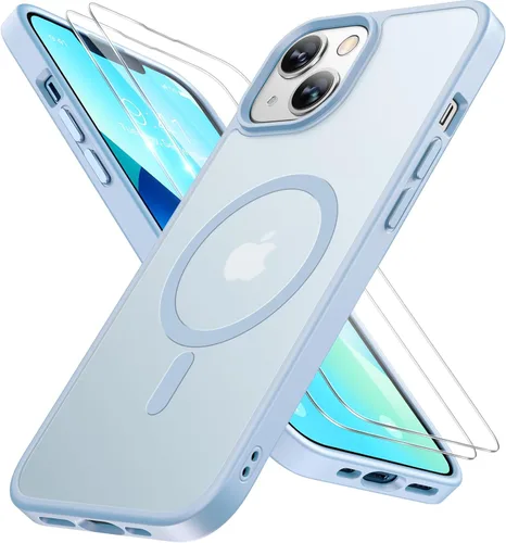 Vista 60 de Miracase - Funda magnética para iPhone 13 de 6.1 pulgadas (compatible con MagSafe) (con 2 protectores de pantalla), protección de grado militar