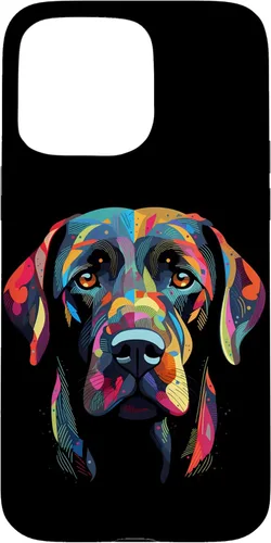 Vista 31 de Labrador Retriever - Carcasa para iPhone 17, diseño de cara de perro, color negro