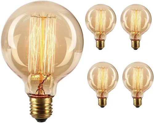 Vista 7 de Bombillas Edison T45, 40 W regulables, 2700 K blanco cálido, base incandescente E26/E27, 110-130 V, filamento de jaula de ardilla, decoración