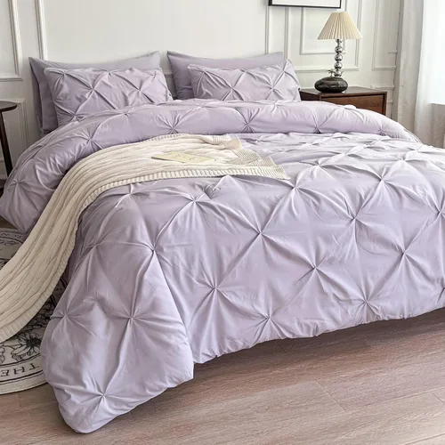 Vista 14 de Maple&Stone Juego de edredón tamaño Queen color beige, 7 piezas en una bolsa, juegos de ropa de cama con edredón, sábanas, fundas de almohada