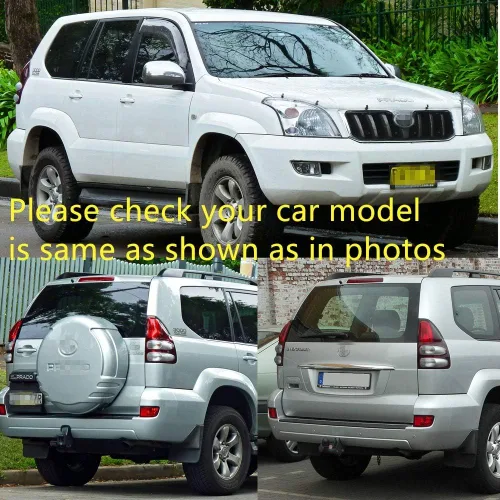 Vista 2 de ITrims Accesorios de coche portaequipajes de techo riel protector de extremo tapa de carcasa para Toyota Prado J120 FJ120 2003-2009 ABS 4 unids