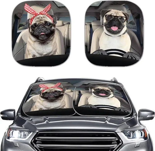 Vista 23 de Howilath 1776-2026 250Th Anniversary Car Sunshades for Windshield 2-Piece Sun Visor Protector Covers Heat Shield Reflector Sunblock Universal Fit