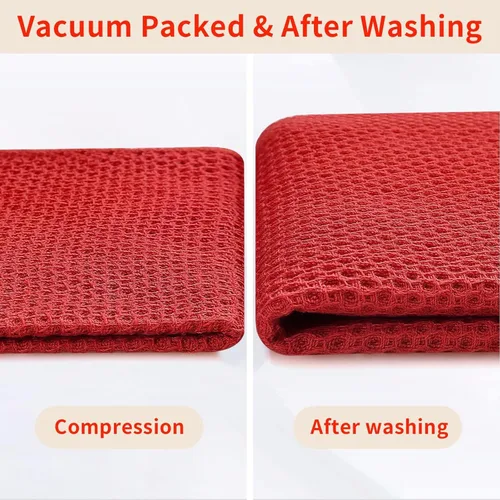 Vista 318 de Homaxy Paños de cocina de 100% algodón con tejido de gofre, ultra suaves, absorbentes, de secado rápido, 12 x 12 pulgadas, paquete de 6, amarillo
