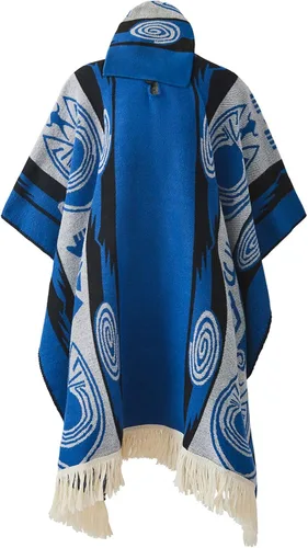 Vista 12 de Poncho mexicano sarape con capucha para hombres, estilo vintage, azteca, hippie, a rayas, occidental, manta poncho suéter sin mangas, disfraz de capa