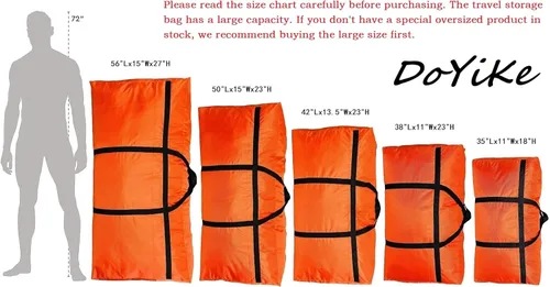 Vista 5 de DoYiKe Bolsa de lona de almacenamiento extra grande con cremalleras y asas, bolsa de lona plegable grande para viajes