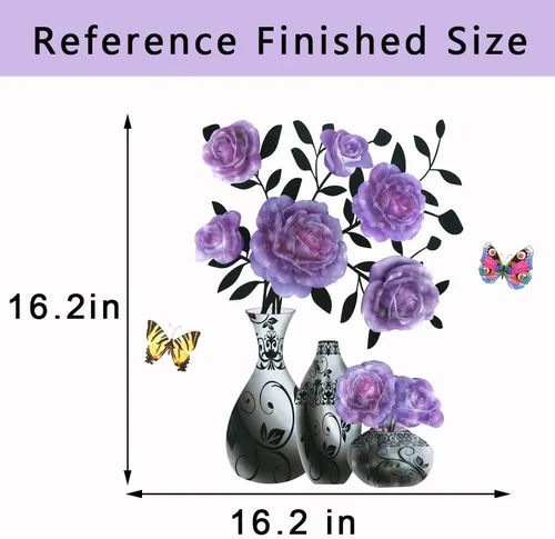 Vista 6 de Supzone Calcomanías de pared de jarrón 3D calcomanías de pared estéreo flores de superposición decoración de pared floral extraíble impermeable