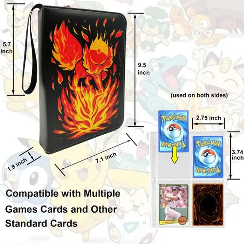 Vista 4 de Carpeta de tarjetas comerciales fundas para carpetas de tarjetas comerciales MARVIA protectores de libros de álbumes 4 bolsillos 55 mangas para 440