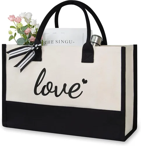 Vista 47 de TOPDesign Canvas Tote Bag, Bridal Shower Gifts for Bride, Wedding Bachelorette Bride Gifts Shoulder Bag