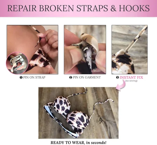 Vista 5 de Ganchos de repuesto para brasier de traje de baño de 1 pulgada (sin coser), metal, ganchos de pasador por Pin Straps