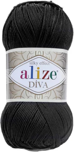 Vista 43 de Alize Diva Silk Effect 100% hilo acrílico de microfibra, 1 madejas de bola de 3.53 oz 383yds color (1 - crema)