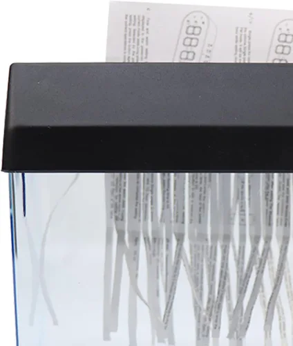 Vista 6 de Trituradora de papel, alimentación automática USB, mini trituradora de papel eléctrica A6, cortadora de papel transversal y tarjeta de crédito