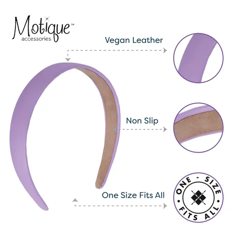 Vista 4 de Motique Accessories Diadema de cuero vegano de 1 pulgada para mujeres y niñas (oliva)