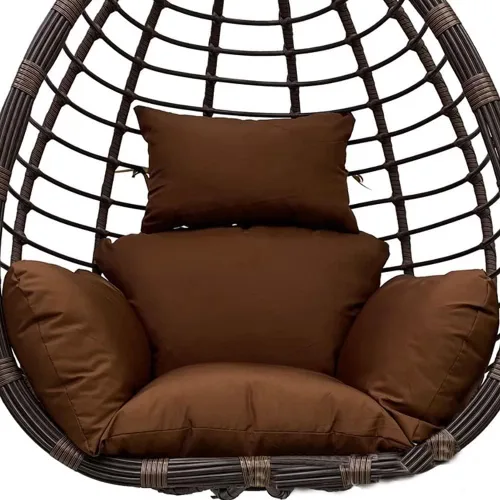 Vista 14 de Cojín para silla de huevo colgante para patio, cesta colgante, asiento lavable, color burdeos