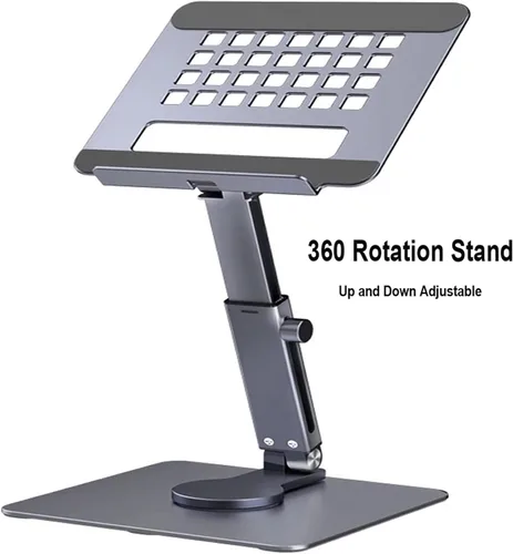 Vista 2 de Soporte de escritorio elevador de grado de rotación de ángulo múltiple altura ajustable base de soporte plegable es aplicable al disipador de calor