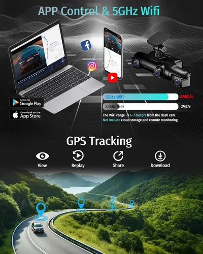 Vista 8 de Neideso Cámara de salpicadero delantera y trasera en el interior, sensor STARVIS 2, tarjeta gratuita de 128G incluida, cámara de tablero de 5