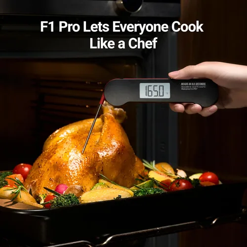 Vista 6 de ThermoMaven Termómetro profesional para carne, lectura instantánea de 0.6 segundos, precisión certificada NIST de ± 0.5 ℉, impermeable IP67