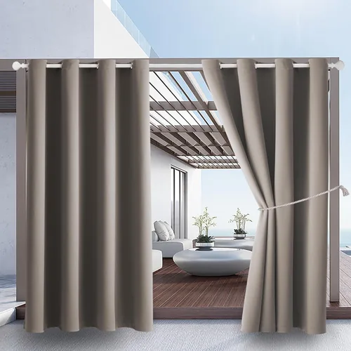 Vista 15 de DIVA EN CAMINO DEC Cortina de patio para exteriores, impermeable, oscurecimiento, con aislamiento térmico, cortinas interiores para dormitorio