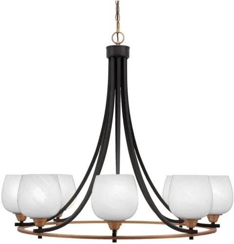 Vista 58 de Toltec Lighting 3408-BN-300 Paramount - Lámpara de araña de 8 luces elevadas, 31 pulgadas de alto y 31.25 pulgadas de ancho, color acabado: níquel