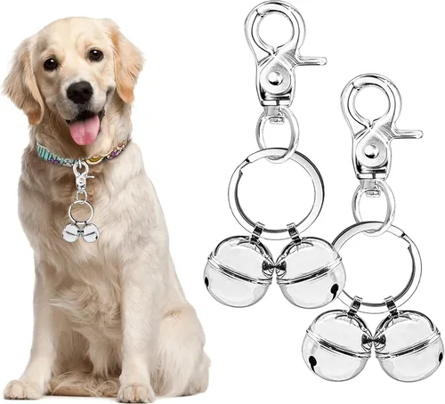 Vista 8 de Cat & Dog Collar Bell, Pack of 2, Extra Loud Dog Bell for Pet Tracking & Saving Wildlife, Birds, Durable Iron Split Ring & Lobster Bell Clip