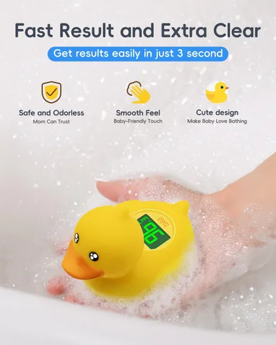 Vista 7 de b&h Duck - Termómetro de baño recargable para bebé, lectura rápida de temperatura, termómetro digital de agua para bañera y habitación, juguete