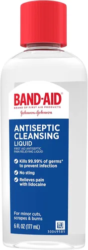 Vista 12 de Band-Aid Líquido de limpieza antiséptico de marca, lavado antiséptico de primeros auxilios, alivia el dolor y mata los gérmenes, con antiséptico