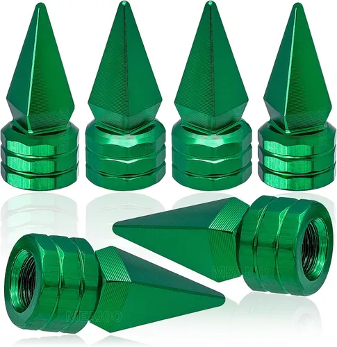 Vista 58 de 4 piezas de tapas de vástago de válvula de neumático de automóvil, tapas de válvula de aire de neumático a prueba de fugas de aleación de aluminio