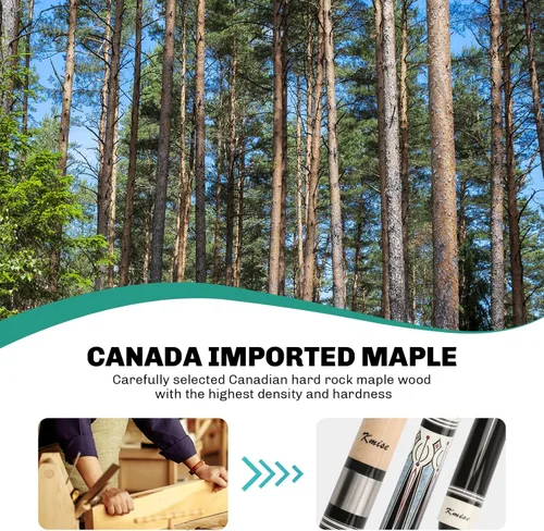 Vista 9 de Kmise Pool Stick Set of - 58" Pool Cue Stick, Canadian Maple Professional Billiards Pool Cue, Pool Sticks for Adults, 18~21oz Multiple