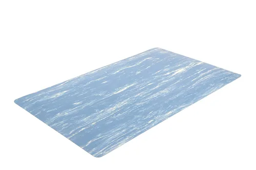 Vista 2 de NoTrax 970S0023BU 970-Marble Sof-Tyle Grande - Alfombrilla antifatiga azul de 2 x 3 pies con tope rojo with Red Stop