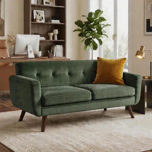 Vista 21 de Tbfit Silla decorativa, silla de lectura para sala de estar y dormitorio, sillón moderno de mediados de siglo, sillas de acento tapizadas con Gris