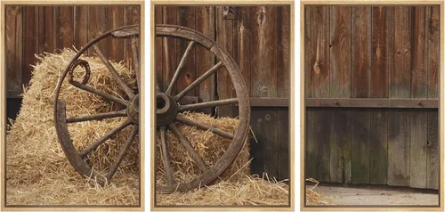 Vista 40 de Lienzo de 3 piezas, arte contemporáneo, decoración de pared moderna, cascada y flores