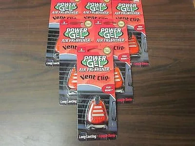 LOT OF ~ 6 ~ HANDSTANDS POWER GEL CAR VENT CLIP AIR FRESHENER ~ VERY BERRY ~ NEW