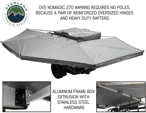 Vista 2 de Toldo OVS Nomadic 270 Gris oscuro con estuche de viaje negro Para el lado del conductor