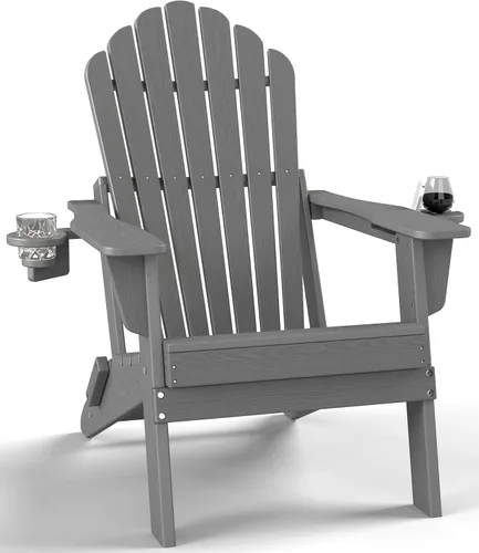 Vista 25 de Plawdlik 2026 Upgraded Oversized Folding Adirondack Chair, 380 lbs Heavy Duty Fire Pit Chair with 37.8" Extra High Back & Dual Cup Holders